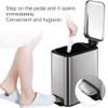 Magdisc Trash Can for Bathroom,Office,Bedroom, Rectangular Garbage Can with Soft Close Lid,Step on Brushed Stainless Steel Trash Can, 5 Liter/1.3 Gallon view 4