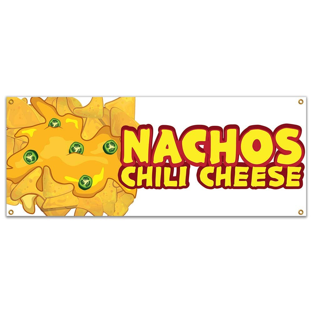 Nachos Chili Cheese 48" Banner Concession Stand Food Truck Single Sided
