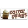 Coffee Drinks 48" Banner Concession Stand Food Truck Single Sided view 1