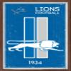 Trends International NFL Detroit Lions - Retro Logo 14 Wall Poster, 22.375" x 34", Mahogany Framed Version view 1