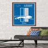 Trends International NFL Detroit Lions - Retro Logo 14 Wall Poster, 22.375" x 34", Mahogany Framed Version view 2