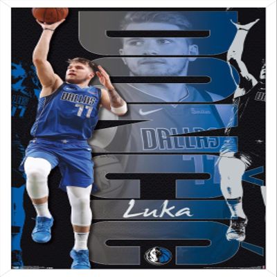 Trends International NBA Dallas Mavericks - Luka Doncic 19 Wall Poster, 22.375" x 34", White Framed Version