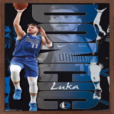Trends International NBA Dallas Mavericks - Luka Doncic 19 Wall Poster, 22.375" x 34", Mahogany Framed Version