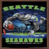 Trends International NFL Seattle Seahawks - End Zone 17 Wall Poster, 22.375" x 34", Mahogany Framed Version view 1