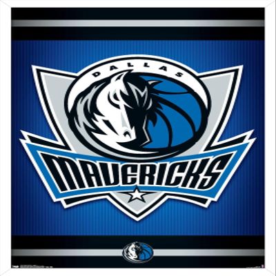 Trends International NBA Dallas Mavericks - Logo 14 Wall Poster, 22.375" x 34", White Framed Version