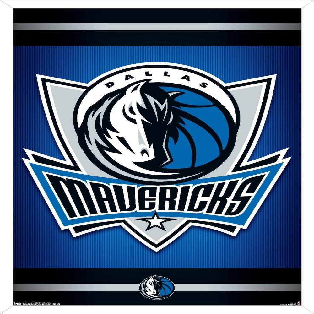 Trends International NBA Dallas Mavericks - Logo 14 Wall Poster, 22.375" x 34", White Framed Version