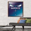Trends International NBA Charlotte Hornets - Logo 14 Wall Poster, 22.375" x 34", Mahogany Framed Version view 2
