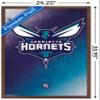 Trends International NBA Charlotte Hornets - Logo 14 Wall Poster, 22.375" x 34", Mahogany Framed Version view 3