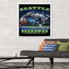 Trends International NFL Seattle Seahawks - End Zone 17 Wall Poster, 22.375" x 34", White Framed Version view 2