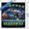 Trends International NFL Seattle Seahawks - End Zone 17 Wall Poster, 22.375" x 34", White Framed Version view 3
