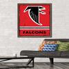 Trends International NFL Atlanta Falcons - Retro Logo 15 Wall Poster, 22.375" x 34", Mahogany Framed Version view 2