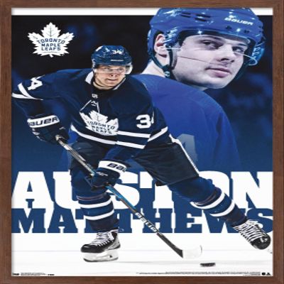 Trends International NHL Toronto Maple Leafs - Auston Matthews 17 Wall Poster, 34L x 22.4W, Mahogany Framed Version