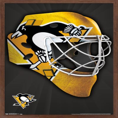 Trends International NHL Pittsburgh Penguins - Mask 16 Wall Poster, 22.375" x 34", Mahogany Framed Version