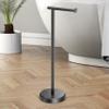 Gatco 1437MX Latitude II Freestanding Toilet Paper Holder Stand, Weighted Base, 22.25-Inch H, Matte Black view 3
