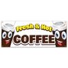 SignMission Fresh & Hot Coffee 48" Banner Concession Stand Food Truck Single Sided view 1