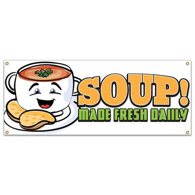 Soup 48" Banner Concession Stand Food Truck Single Sided