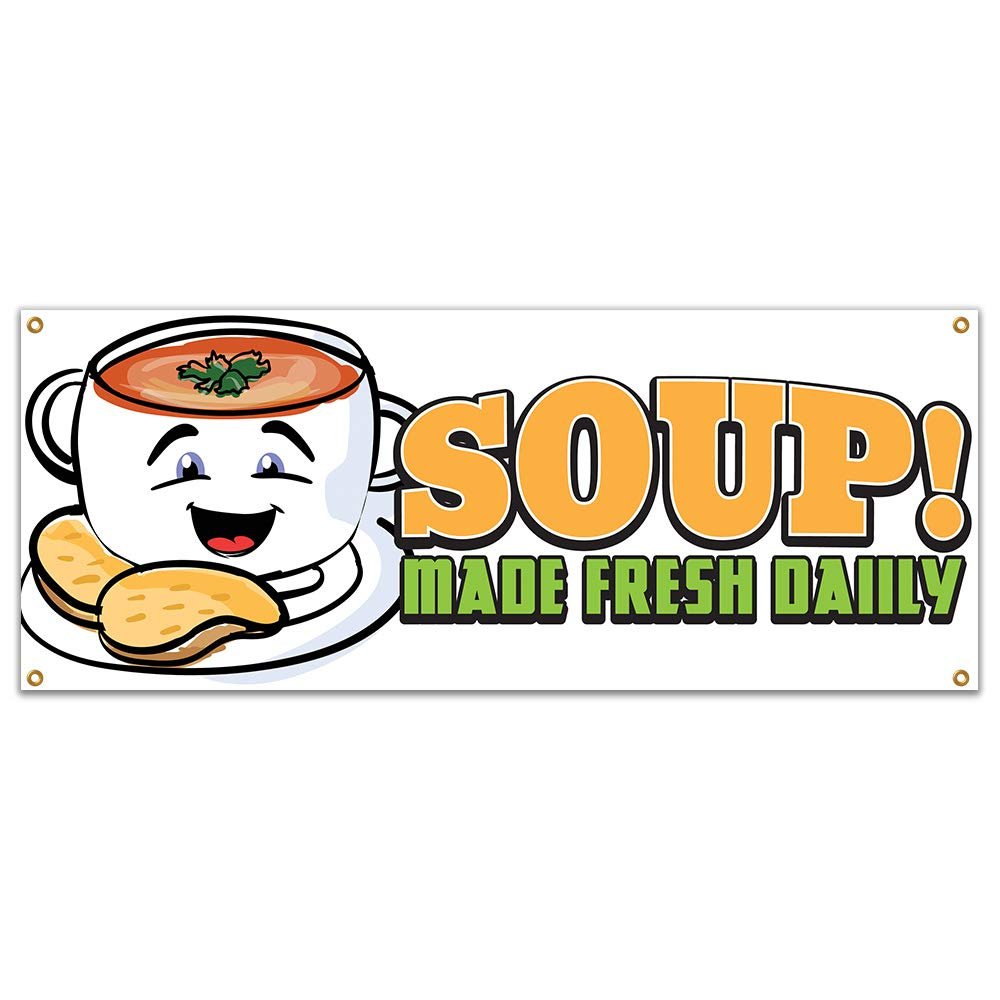 Soup 48" Banner Concession Stand Food Truck Single Sided