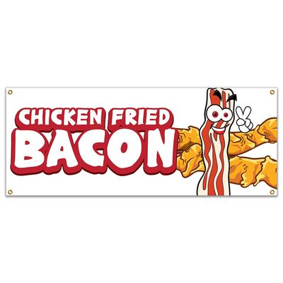 Chicken Fried Bacon 48" Banner Concession Stand Food Truck Single Sided