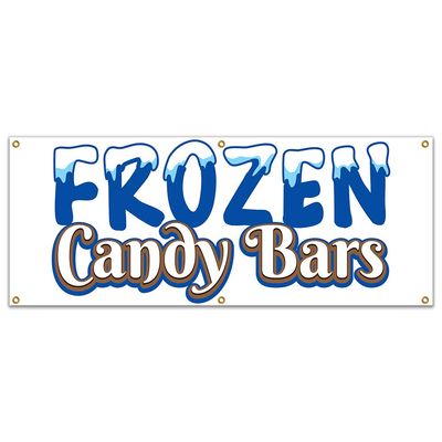 Frozen Candy Bars 72" Banner Concession Stand Food Truck Single Sided