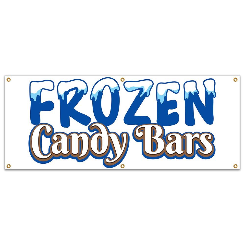 Frozen Candy Bars 72" Banner Concession Stand Food Truck Single Sided