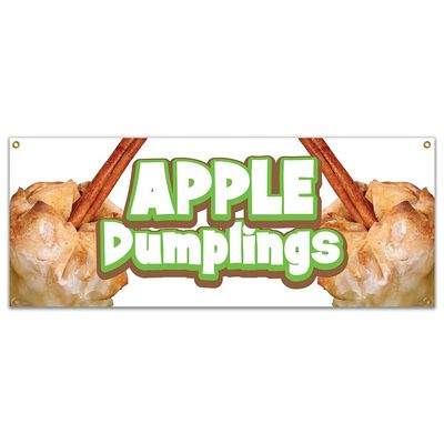 SignMission Apple Dumplings 48" Banner Concession Stand Food Truck Single Sided