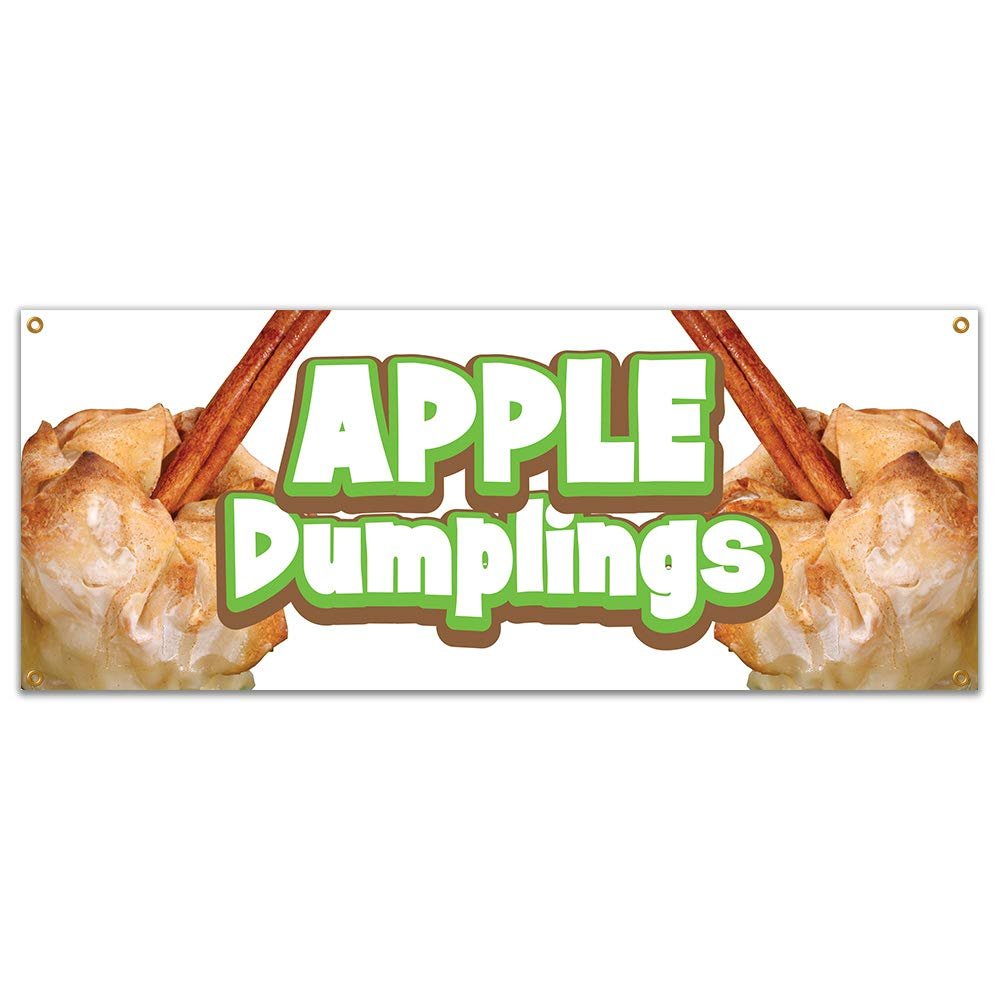 SignMission Apple Dumplings 48" Banner Concession Stand Food Truck Single Sided