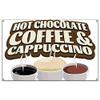 SignMission Hot Chocolate Coffee and Cappuccino 48" Banner Concession Stand Food Truck Single Sided view 1