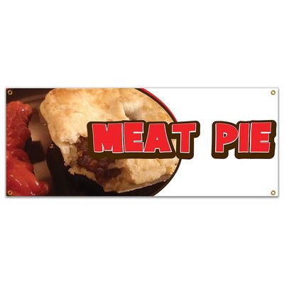 Meat Pie 48" Banner Concession Stand Food Truck Single Sided