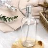 AmazerBath Soap Dispenser, 2 Pack Glass Soap Dispenser with Pump Stainless Steel, 17 Oz Hand Soap Bottles Bathroom Kitchen, Clear view 4
