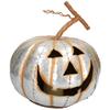 AB Tools Silver Pumpkin Jack O Lantern Halloween Light Up Candle Metal Decoration Garden view 2