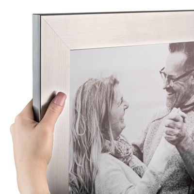 ArtToFrames 30x32 Inch Silver Picture Frame, This 2.00 Inch Custom MDF Poster Frame is Stainless Steel, Great for Your Art or Photos - Comes with Economy Acrylic