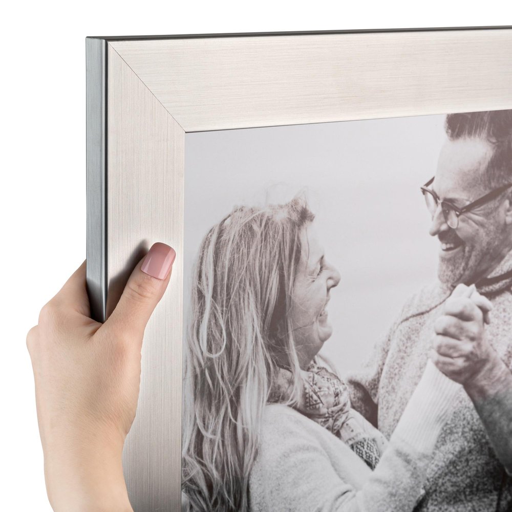 ArtToFrames 30x32 Inch Silver Picture Frame, This 2.00 Inch Custom MDF Poster Frame is Stainless Steel, Great for Your Art or Photos - Comes with Economy Acrylic