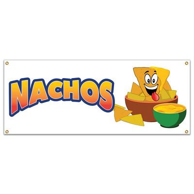 SignMission Nachos 48" Banner Concession Stand Food Truck Single Sided