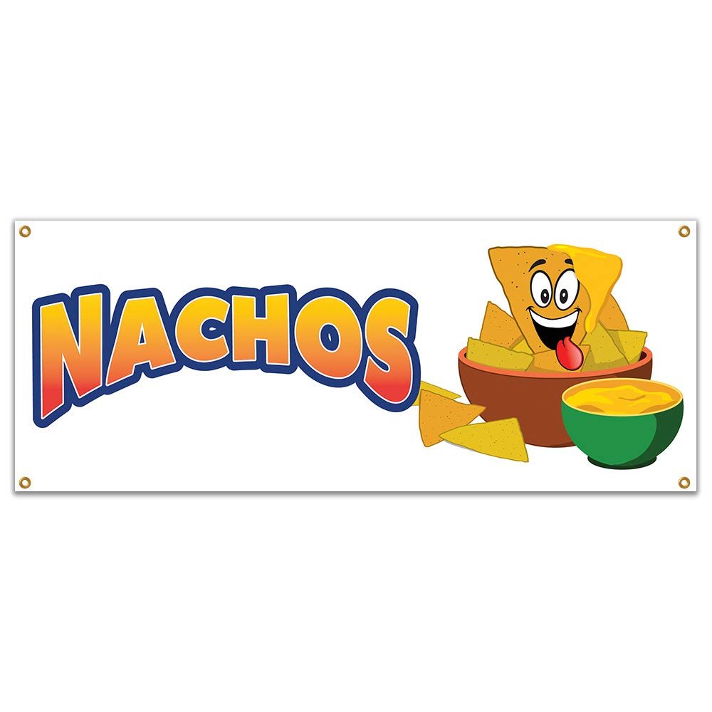SignMission Nachos 48" Banner Concession Stand Food Truck Single Sided