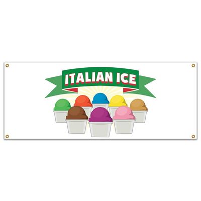 Italian Ice 48" Banner Concession Stand Food Truck Single Sided