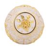 Akozon Toothpick Holder, 1pc Metal Zinc Alloy Toothpick Container Dispenser, Flower Pattern, Hand Press, Gold view 3