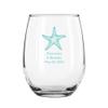 24 Pack Starfish Robin Egg Stemless 9 oz Wine Glass view 1