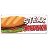 Steak Sandwich 48" Banner Concession Stand Food Truck Single Sided view 1