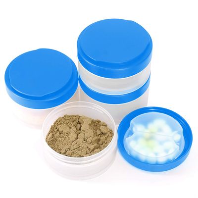 Hydro2Go 2pc Protein Jars with Pill Tray, Replacement Storage Container for 16oz Shaker Bottle with Twist & Lock on System. Perfect for Powders, Supplements in Sports Activities (blue)