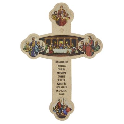 12 Inches High Apostles Cross Bible Verse