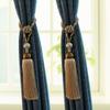 1 Pair Tassel Rope Curtain Tiebacks Tassel Curtain Holdbacks Curtain Buckle (Gold) view 2
