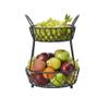 Gourmet Basics by Mikasa Loop and Lattice 2 Tier Divided Round Basket, Black view 4
