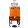 2.5 Gallon Glass Beverage Dispenser with Stainless Steel Spigot, Metal Stand, and Drip Tray  Mason Jar Style Drink Dispenser for Parties, Iced Tea, Water, Lemonade, and More view 1
