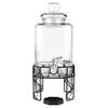2.5 Gallon Glass Beverage Dispenser with Stainless Steel Spigot, Metal Stand, and Drip Tray  Mason Jar Style Drink Dispenser for Parties, Iced Tea, Water, Lemonade, and More view 4