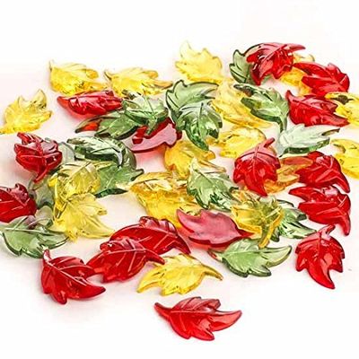 Factory Direct Craft Package of 200 Acrylic Fall Mini Leaves - Table Scatters for Autumn - Fall - Thanksgiving Decorating & Vase Fillers