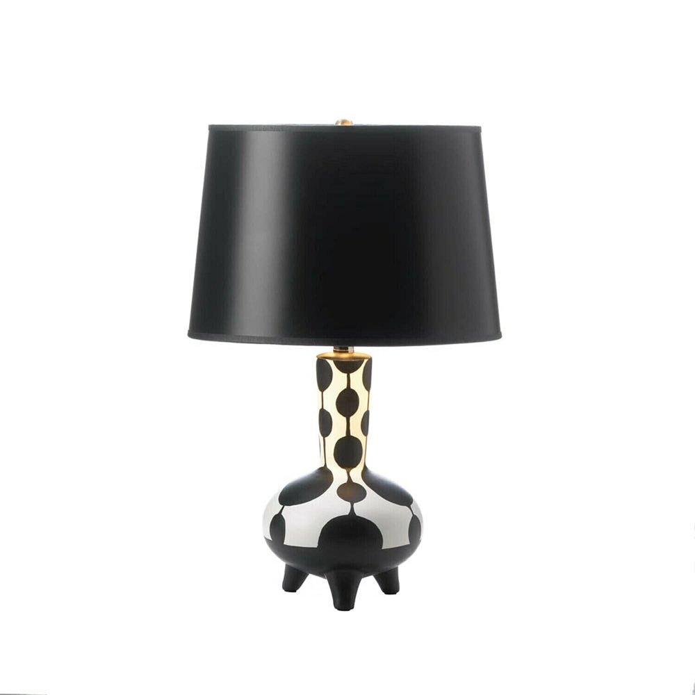 Nikki Chu Home Modern Decorative 15.00" L x 15.00" W x22.25 H Dollop Black and White Table Lamp