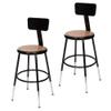 OEF Furnishings OEF6218HB-10/2 Premium Commercial-Grade All-Purpose Round Stool with Backrest (Height-Adjustable, 1827 inch Range, Black Frame, Masonite Wood Seat, 2-Pack) view 1