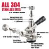 MRbrew All 304 Stainless Steel Keg Coupler, Commercial Sankey Kegerator D System Keg Tap Dispenser for I.D 5/16'' Draft Beer Line Gas Brewing Tubing with Check Valve Sealing Washer Hose Clamp view 3