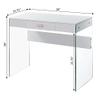 Convenience Concepts SoHo 1 Drawer Glass 36 inch Desk, White view 3