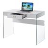 Convenience Concepts SoHo 1 Drawer Glass 36 inch Desk, White view 4